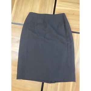 VALERIE STEVENS PETITES Black 100%‎ Pure Wool Pencil Skirt Size 2 Petite